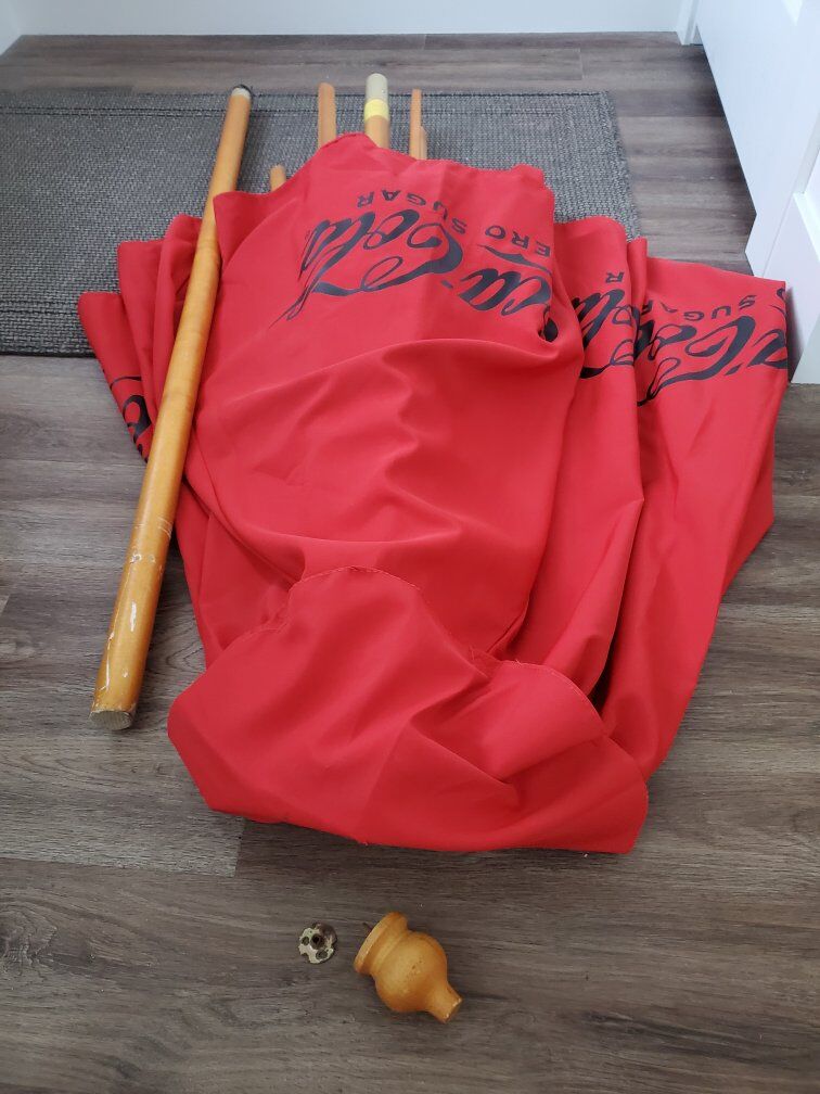 7ft Outdoor Drink Patio Umbrella Wood Frame