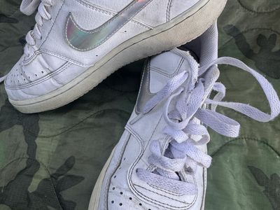 Nike Air Force 1 Low Sneakers - White/Iridescent, Womens 8
