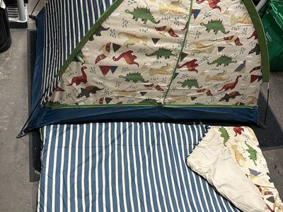3 Piece Boys Dinosaur Slumber Set Sleeping Bag Tent