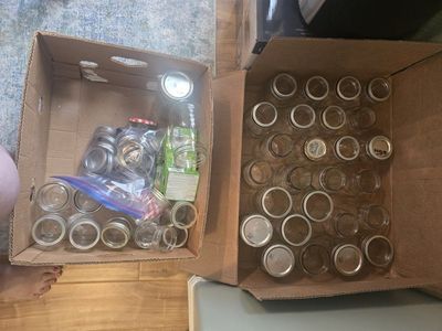 Complete Canning Kit: Large and Small Water Bath Canners with Lids, Funnel, Jar Lifter, and Assorted Jars