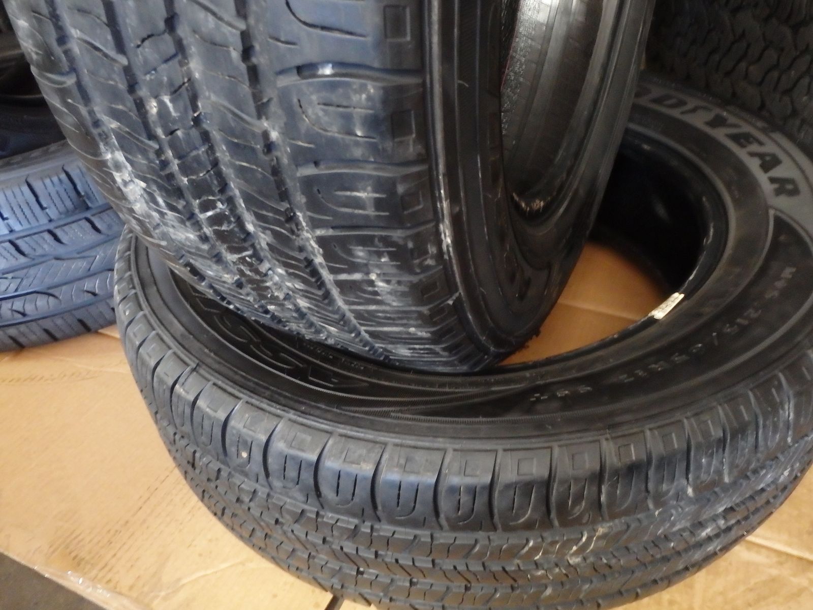 215/65R17 GOODYEAR ASSURANCE A/S PAIR OF TWO USED TIRES