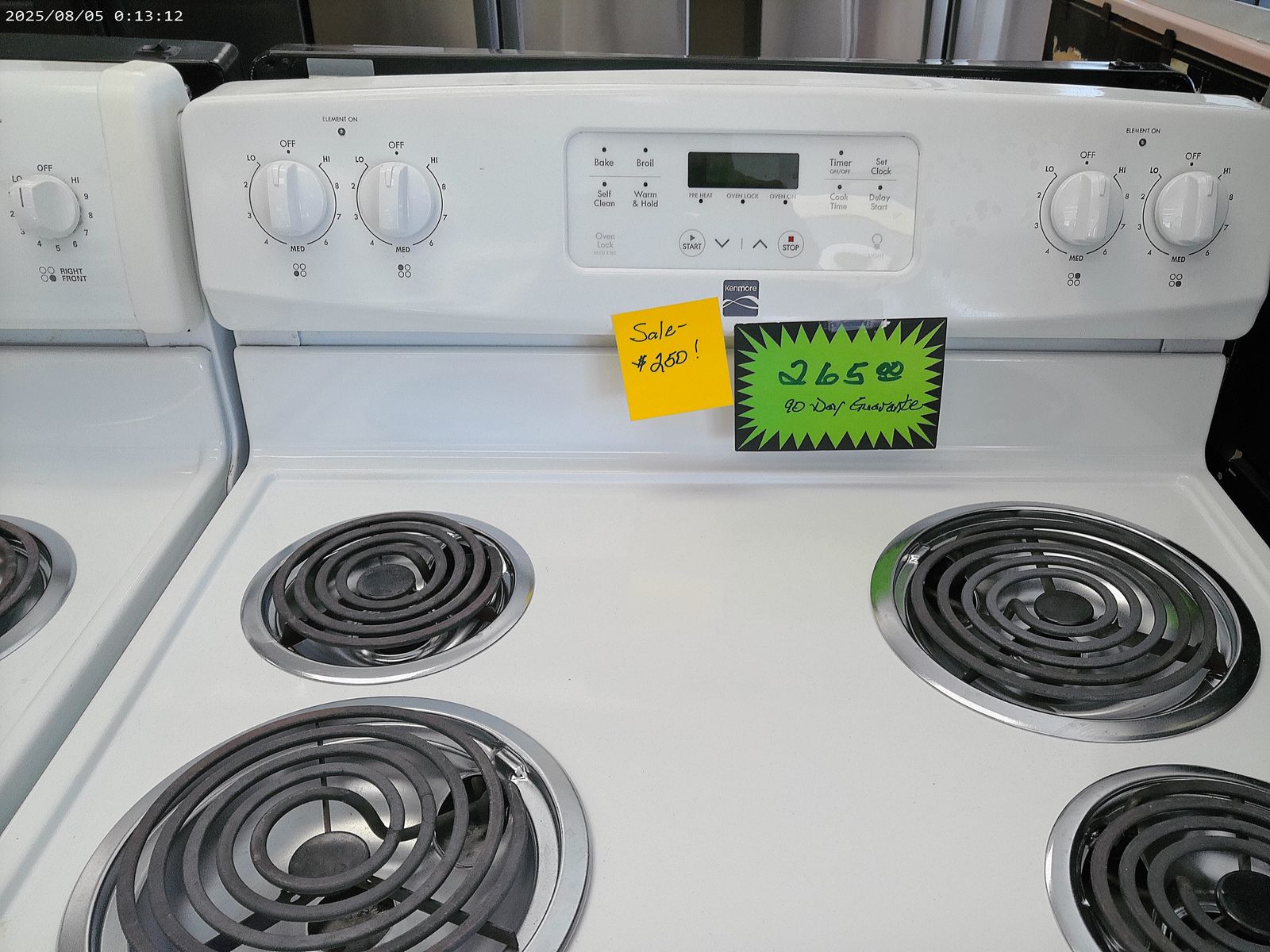 White Electric Stoves~90 Day Guarantee