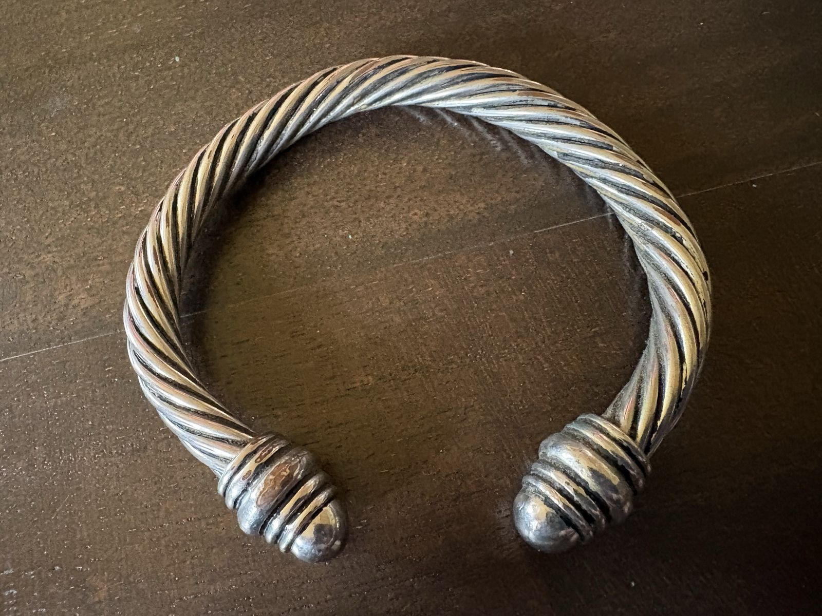 Cable Cuff Bracelet Silver-Plated Copper