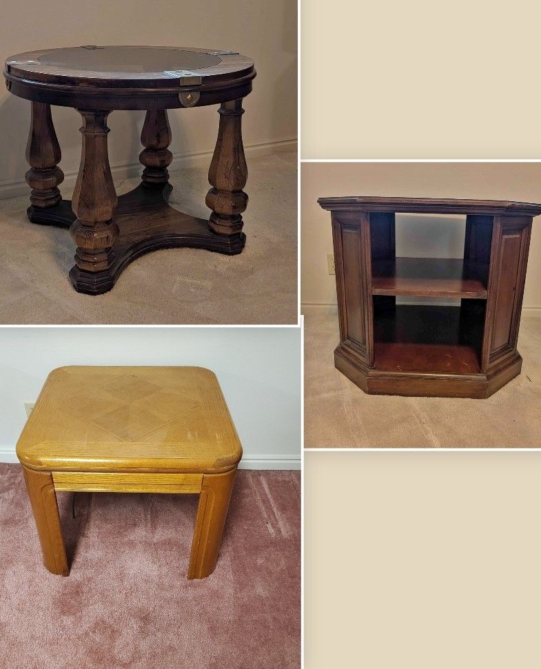 Moving into furnished home.  I'm selling my furniture. Bookcases/End Tables/Dressers/TV's