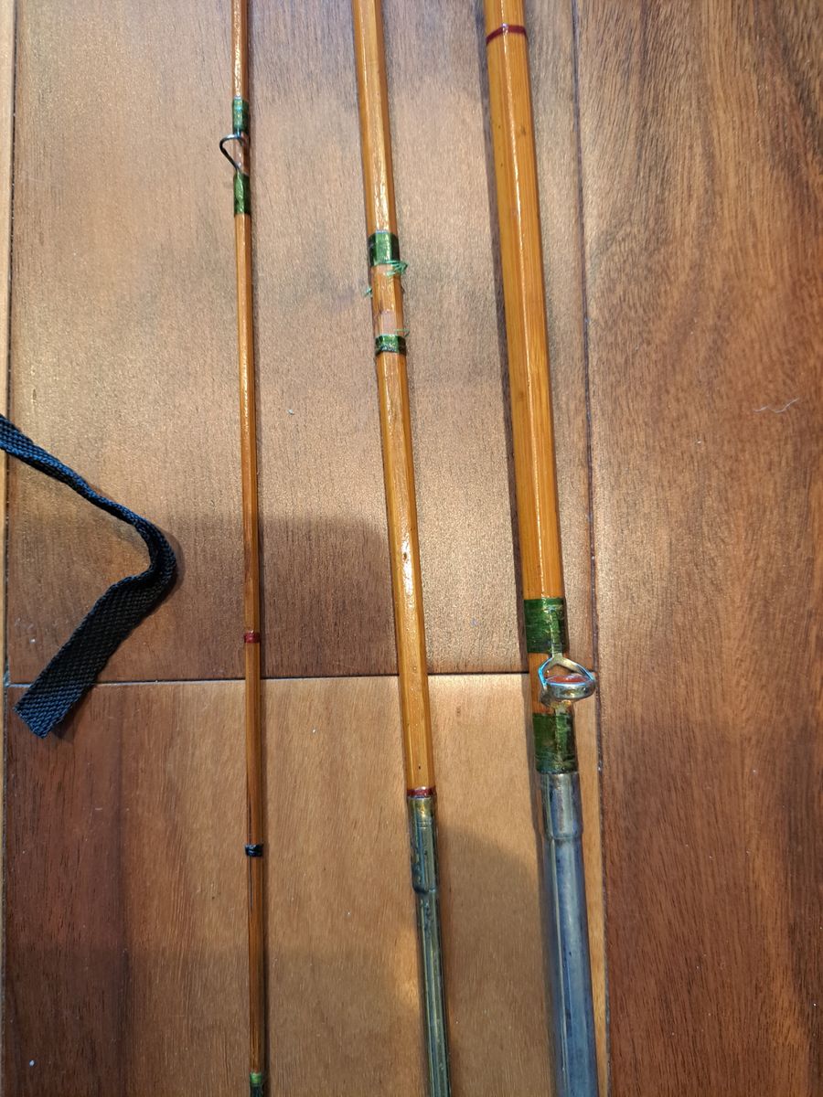 Classic wooden fishing rod