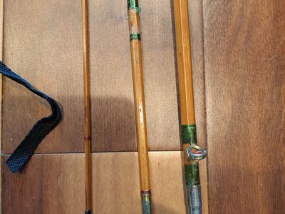 Classic wooden fishing rod