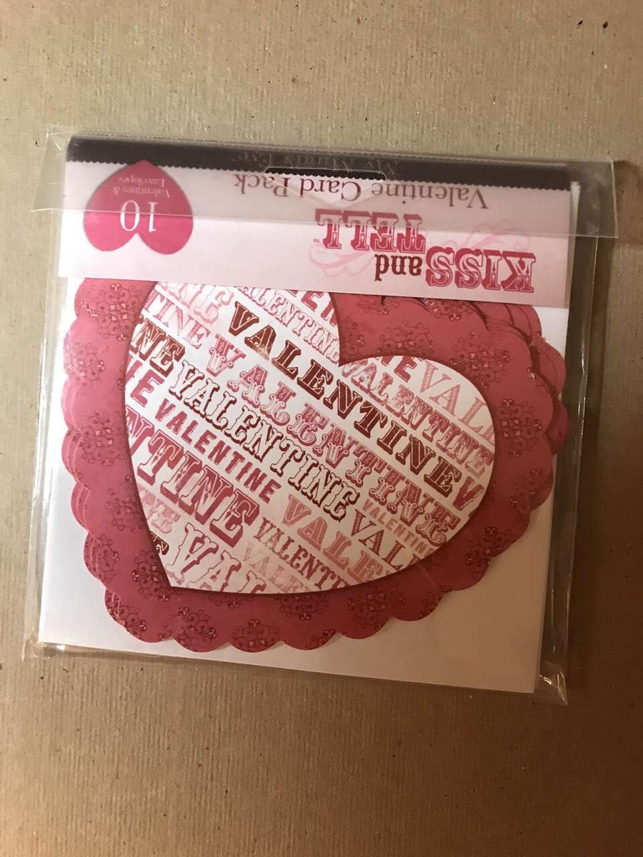 My Mind’s Eye Kiss and Tell Heart Valentine Card Pack & Holiday Inspirations Candy Heart Card Kit
