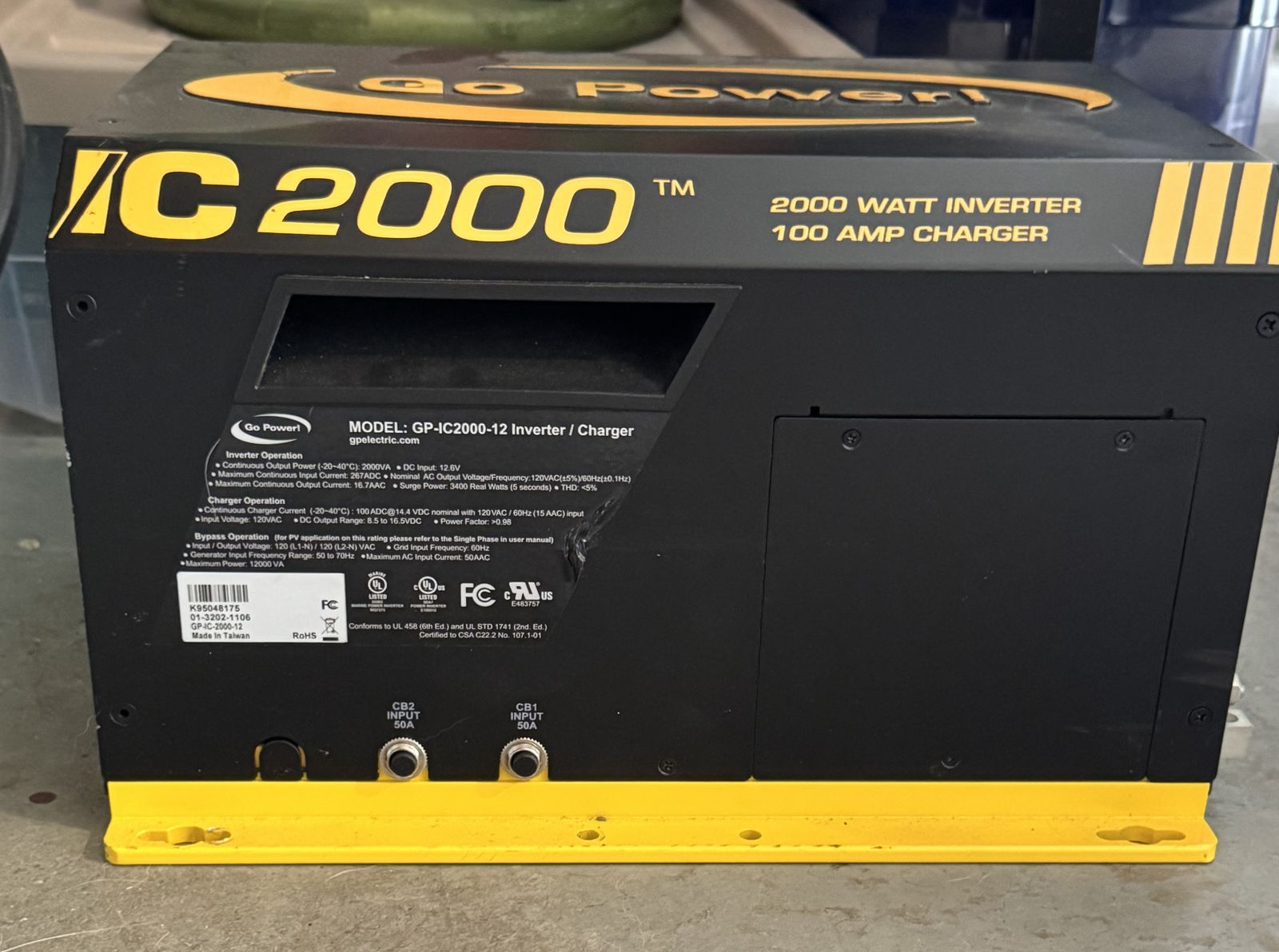 Go Power! IC‑2000 Inverter/Charger  – $800 OBO