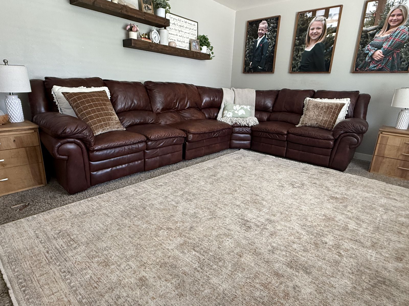 Leather sectional