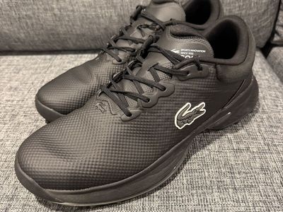 Lacoste Men's Golf Point Golf Shoes Size 10/44.5 - Black