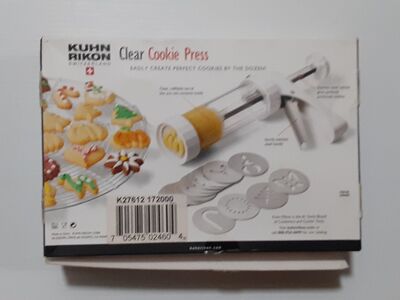 Kuhn Rikon Switzerland Clear Cookie Press - New