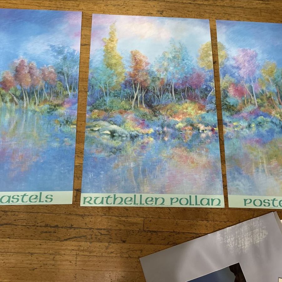 New Lot of three Ruthellen Pollen Large Pastel Posters 33 x 24 & 33 x 16