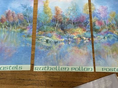 New Lot of three Ruthellen Pollen Large Pastel Posters 33 x 24 & 33 x 16
