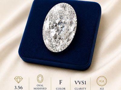 3.56 Carat Oval Modified Brilliant Lab-Grown Diamond - F Color, VVS1 Clarity, IGI Certified