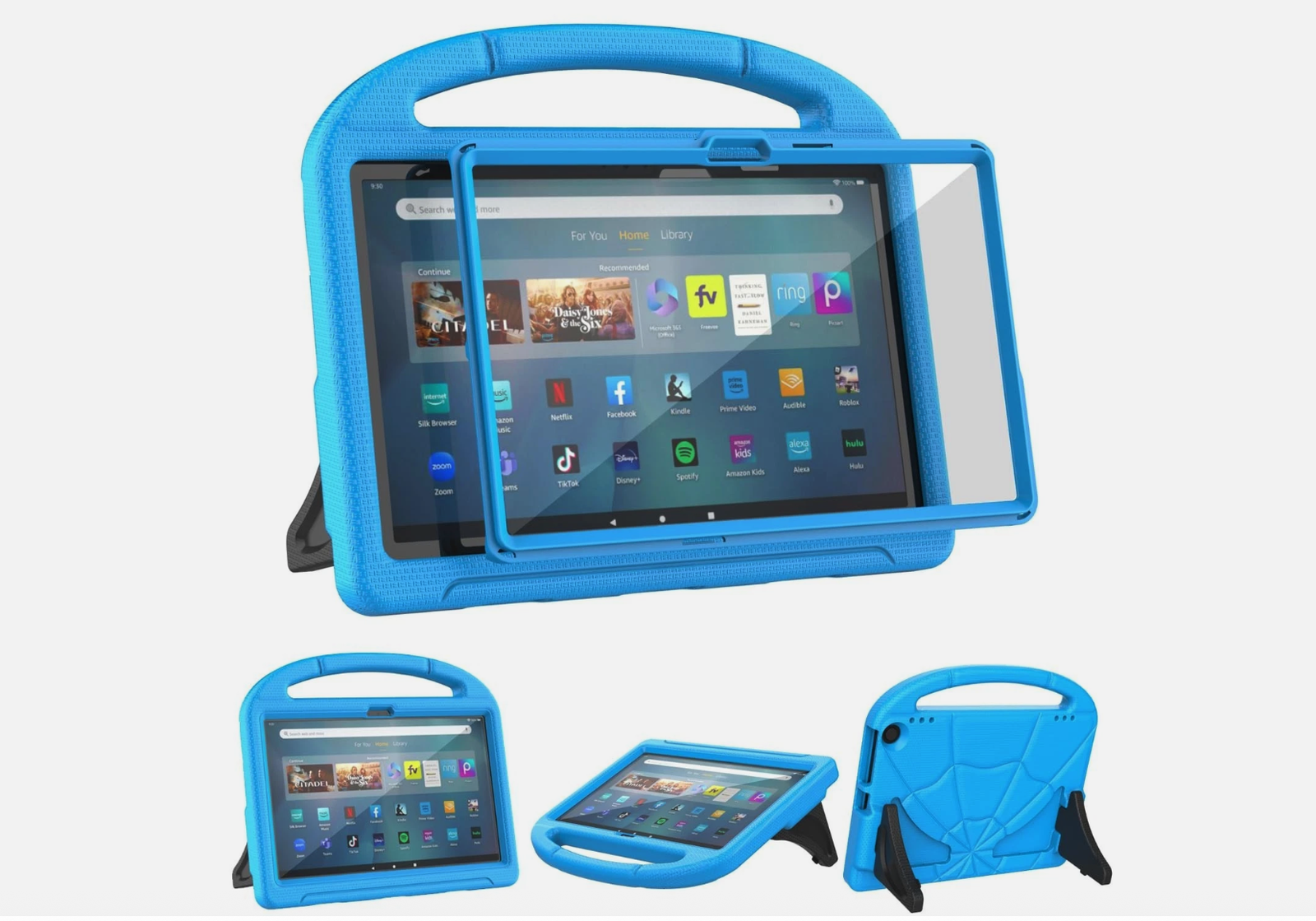 Kids Case for Amazon Fire Max 11 2023 13th Gen Shockproof Handle Stand Blue