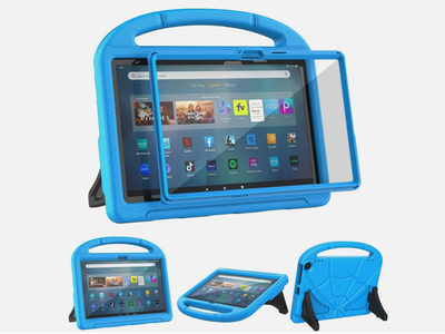 Kids Case for Amazon Fire Max 11 2023 13th Gen Shockproof Handle Stand Blue