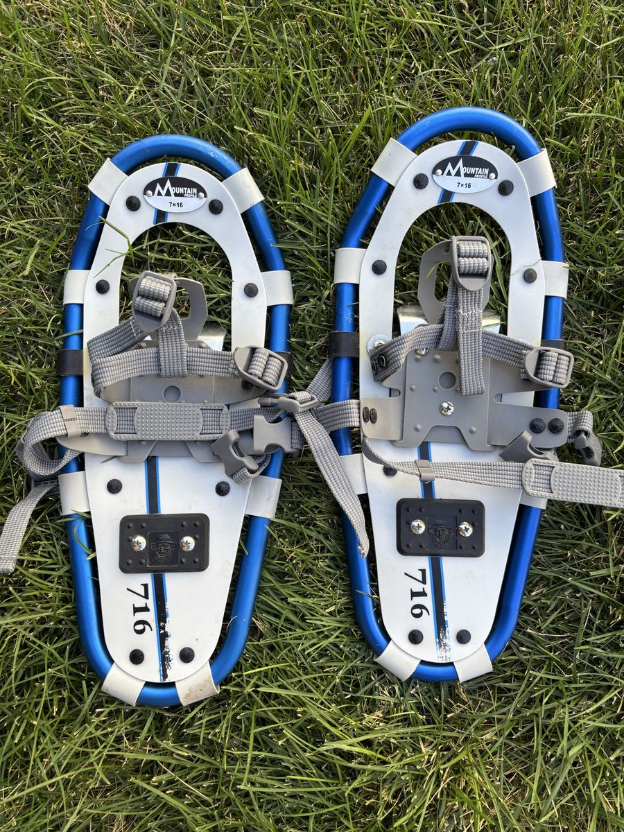 Mountain Profile 7x16 Snowshoes - Blue/White, Aluminum Frame, Hiking & Winter Sports