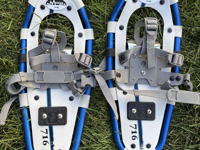 Mountain Profile 7x16 Snowshoes - Blue/White, Aluminum Frame, Hiking & Winter Sports