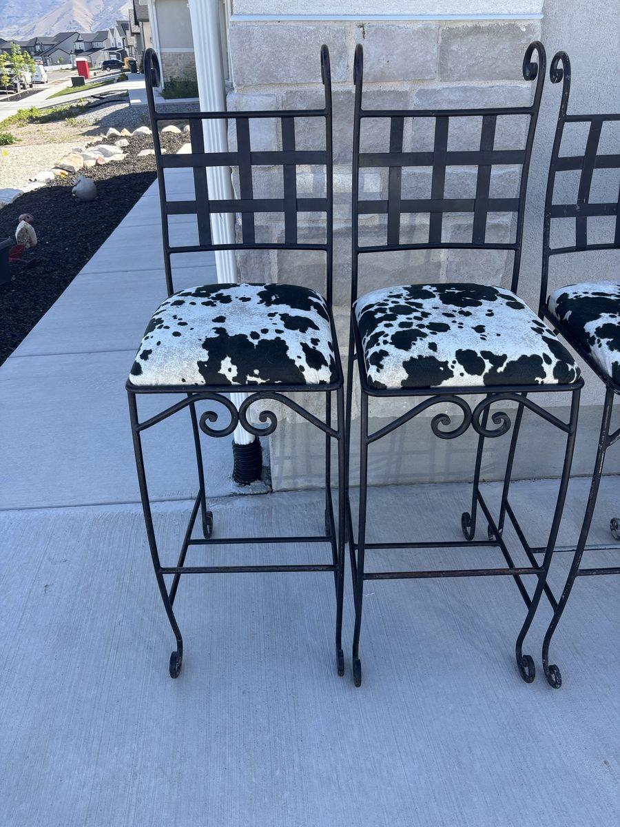 Cow print barstools