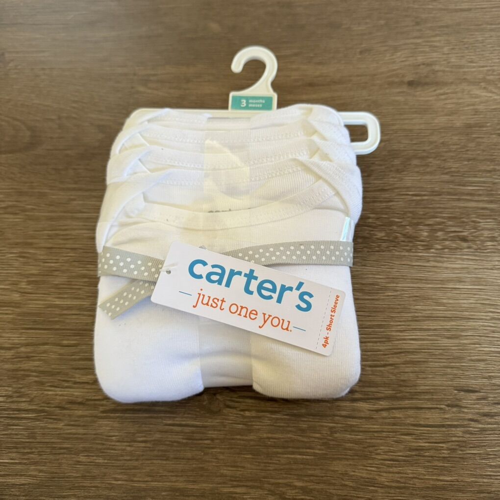 Carter’s Set of 4 Short Sleeved Bodysuits 3 M