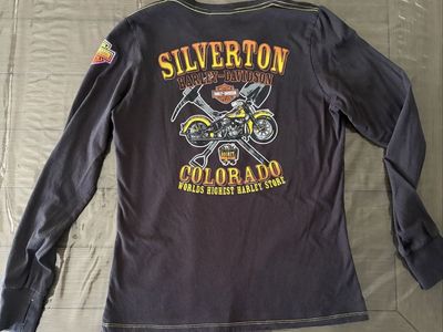 Harley-Davidson Women's Silverton Colorado Long Sleeve Graphic T-Shirt Skull Logo, Size Large
