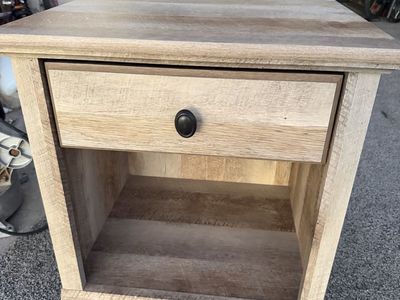 Rustic Wooden Nightstand with Single Drawer and Open Shelf