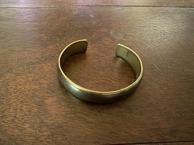 Small Child Size Heavy Brass Cuff Bracelet