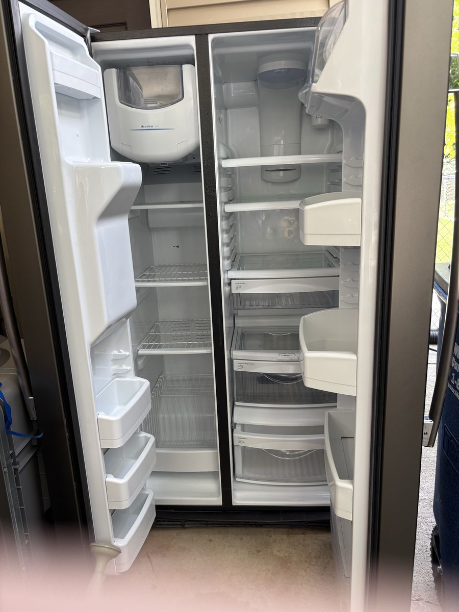 GE Profile Side-by-Side Refrigerator & GE Dishwasher Slate Appliances Set