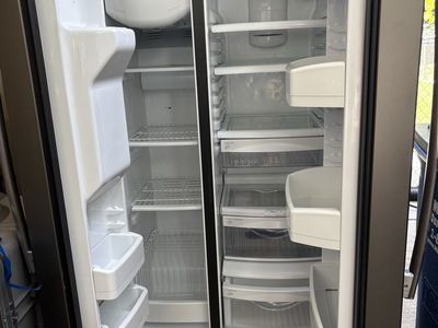 GE Profile Side-by-Side Refrigerator & GE Dishwasher Slate Appliances Set