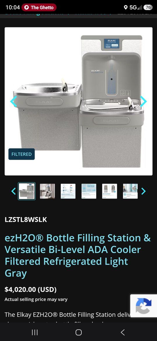 Elkay high and low drinking fountain with bottle filler!!!!