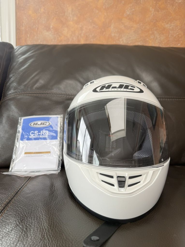 HJC White Motorcycle Helmet Size XS