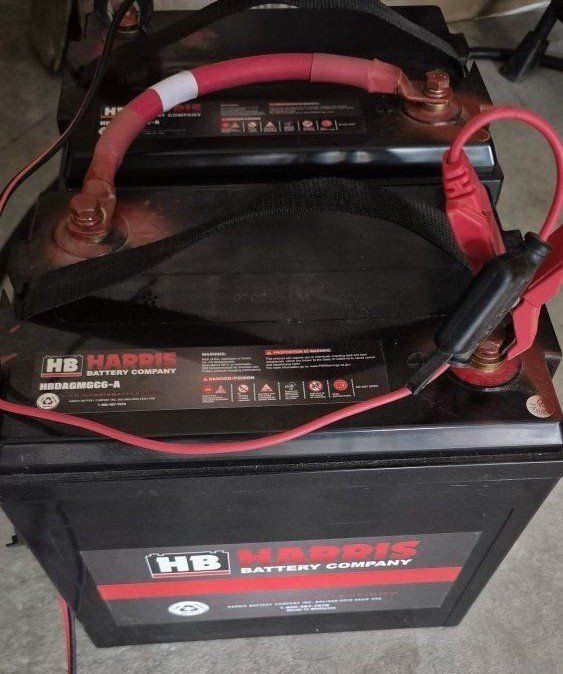 2 Harris HBDAGMGC6-A 6-Volt AGM Deep-Cycle GC2 Batteries