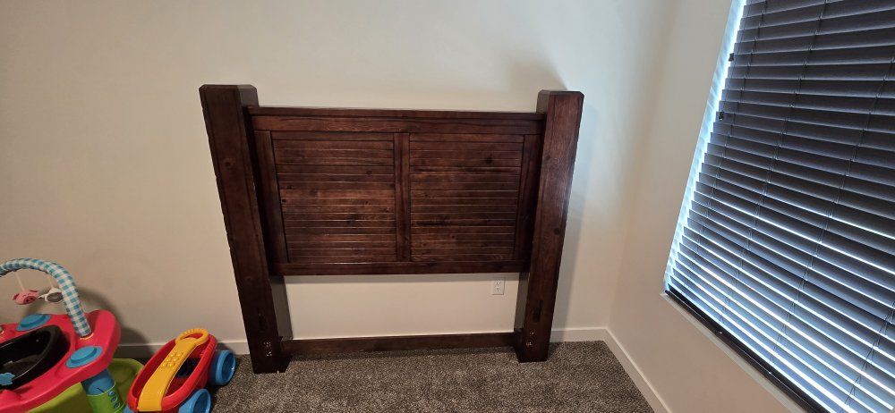 Dark Wood Dresser & Headboard Set - Excellent Condition