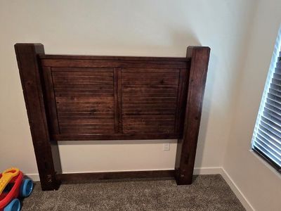 Dark Wood Dresser & Headboard Set - Excellent Condition