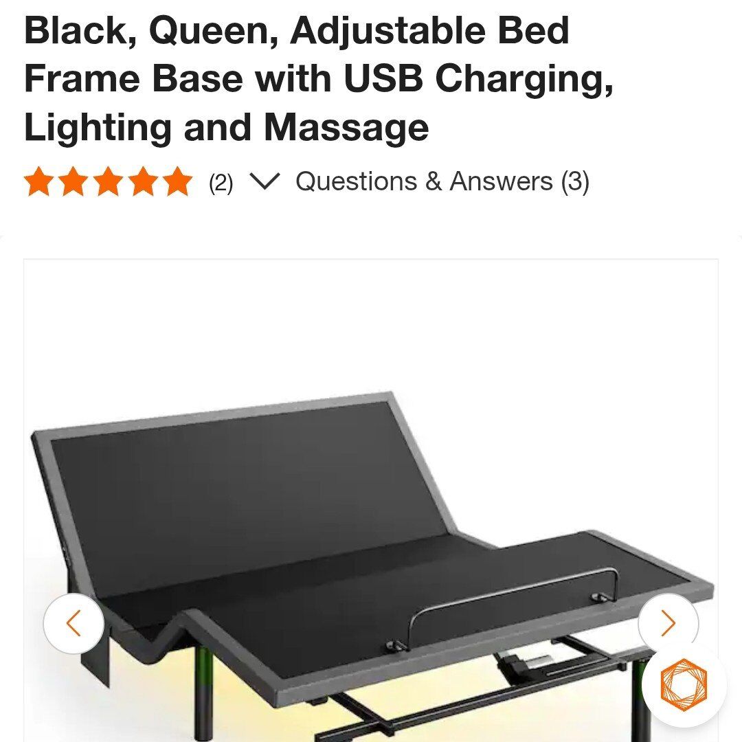 Queen size adjustable frame with masculine massage