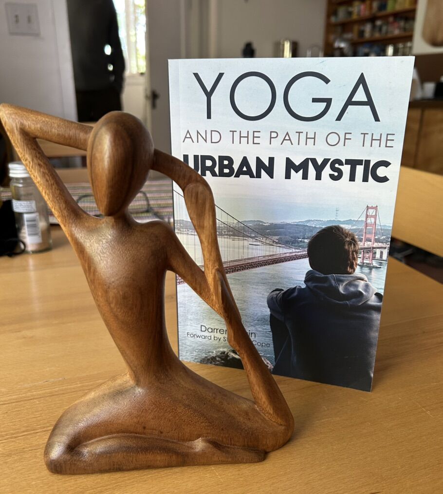 Handcarved Yoga Statuette & Book