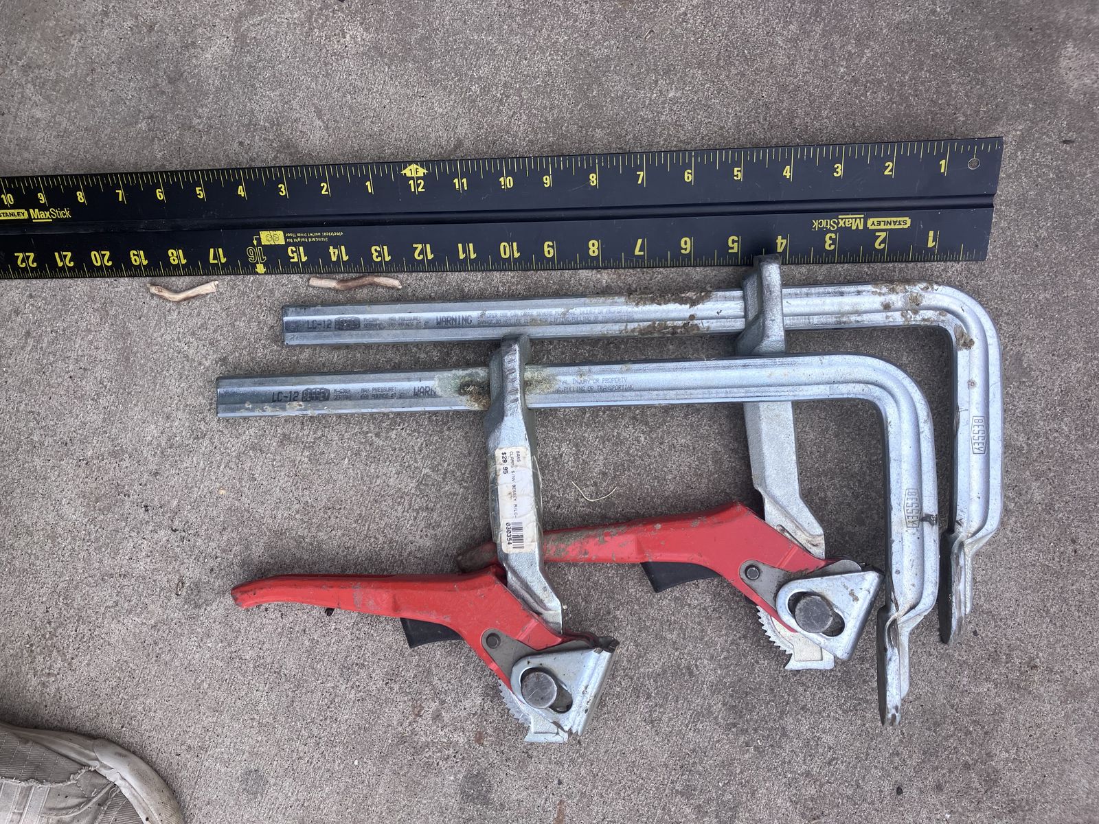 Two Bessey GH series lever clamps — 15.75 in