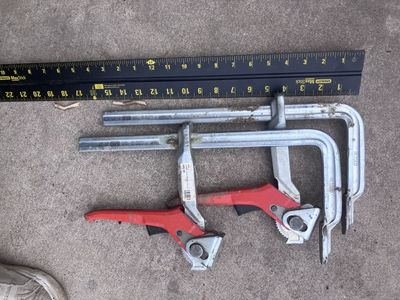 Two Bessey GH series lever clamps — 15.75 in