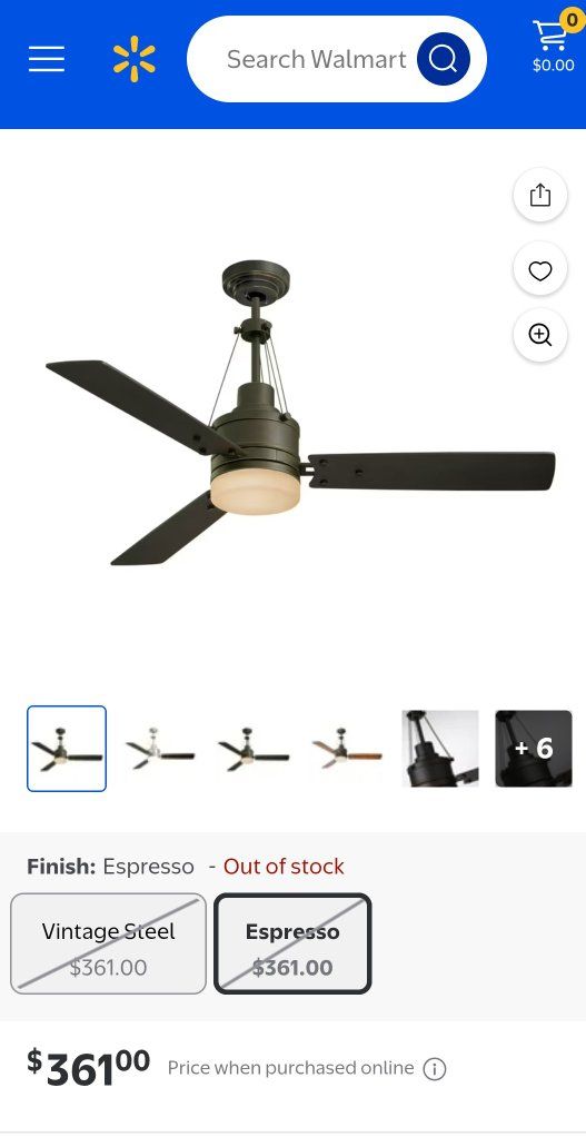 54" Remote control ceiling fan