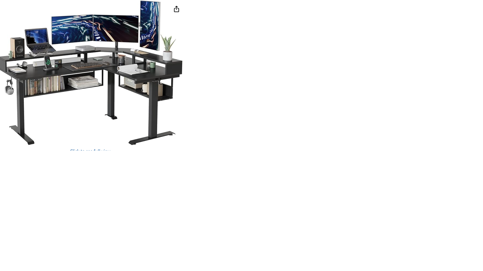 FEZIBO 63Inch L-Shaped Standing Desk with Shelves, Triple Motor Adjustable Corner Desk, Black