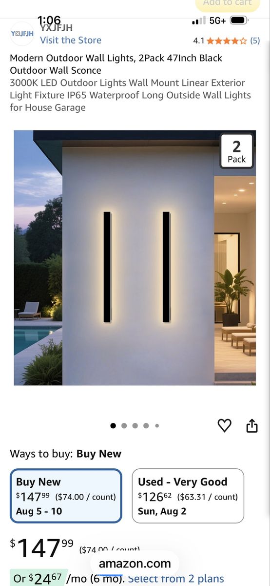 Brand New Black Exterior Light Set