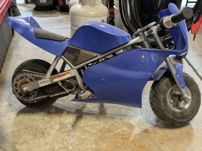 Electric Mini Pocket Bike - Blue, Compact, Perfect for Recreational Fun