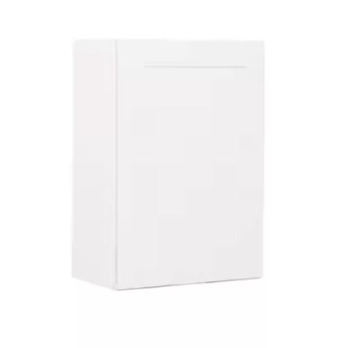 Hampton Bay Shaker 21 in. W x 12 in. D x 30 in. H Assembled Wall Kitchen Cabinet in Satin White