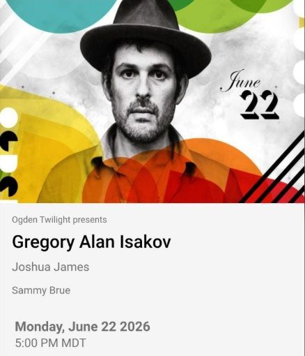 Gregory Alan Isakov Tickets (2) Ogden Twilight