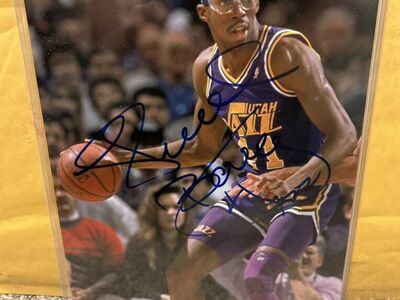 Thurl Bailey Utah Jazz Autogtaph 8x10 Auto Signed