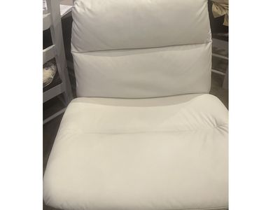 White leather adjustable rolling office chair