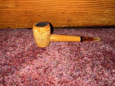 Classic Corn Cob Tobacco Smoking Pipe - Rustic Design, Used Condition