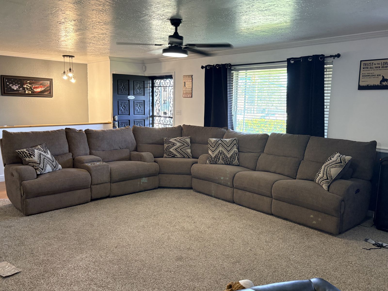 Brindle Brown Power Reclining Sofa