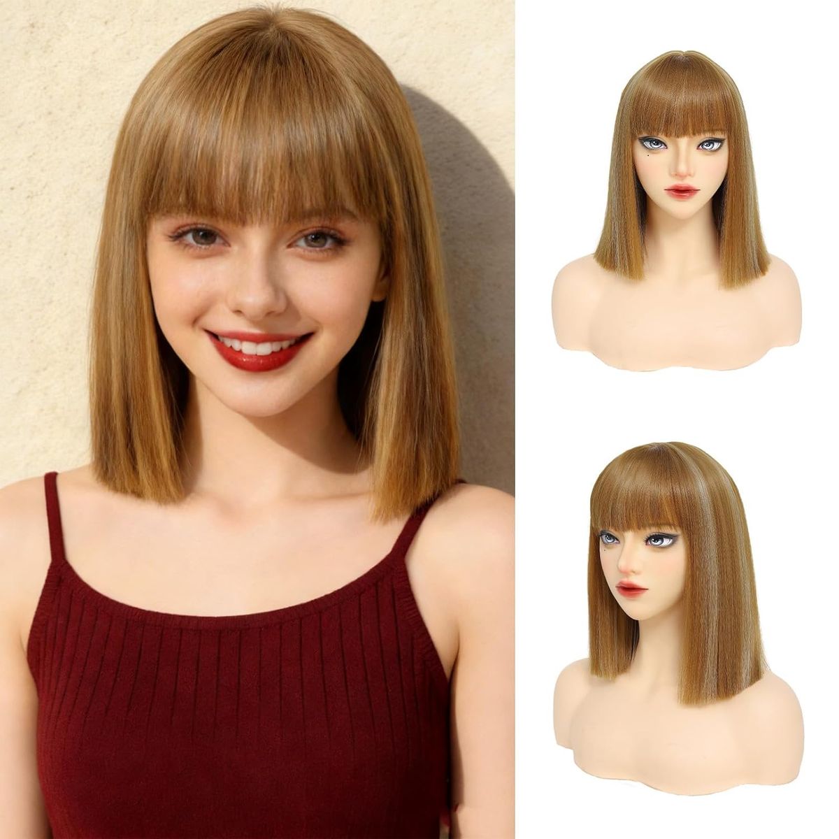 Medium Brown and Blonde Wig
