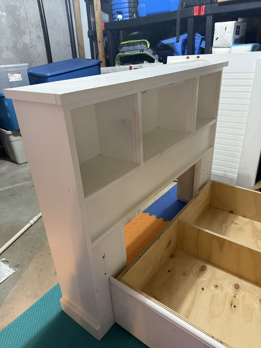 Twin bed frame with storage underneath